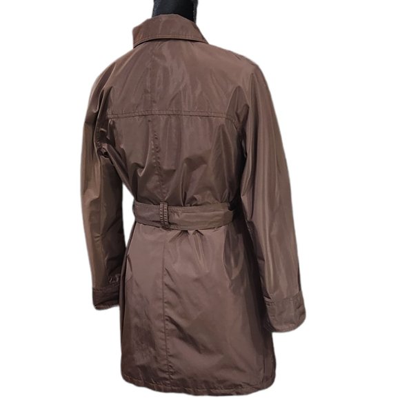 Ellen Tracy Outerwear Techno Double-Breasted Rain Trench Coat With Belt Petite - Picture 2 of 11